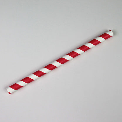 Red Striped Paper Straws (12mm x 230mm)