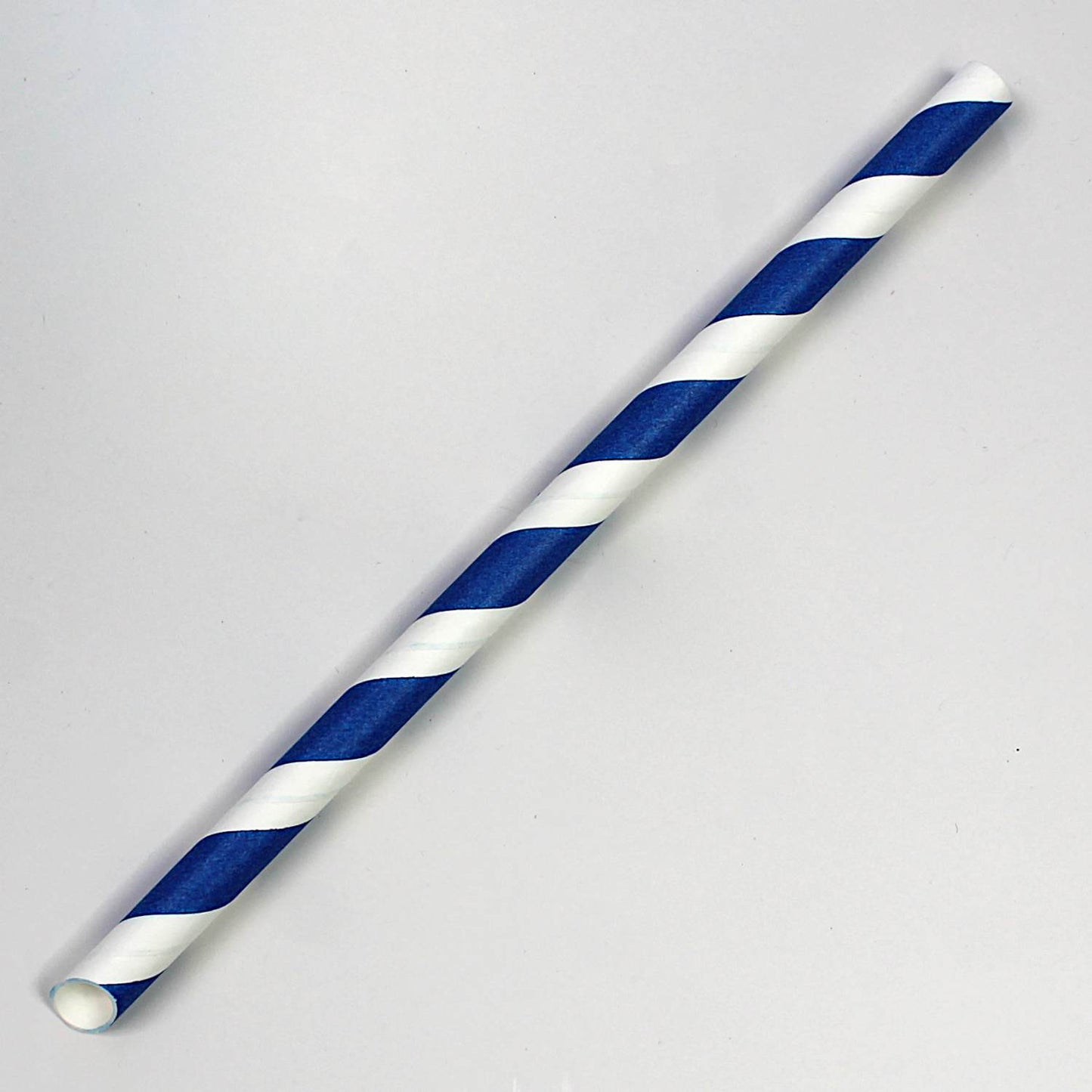 Blue Striped Bevel Cut Paper Straws (9mm x 200mm)