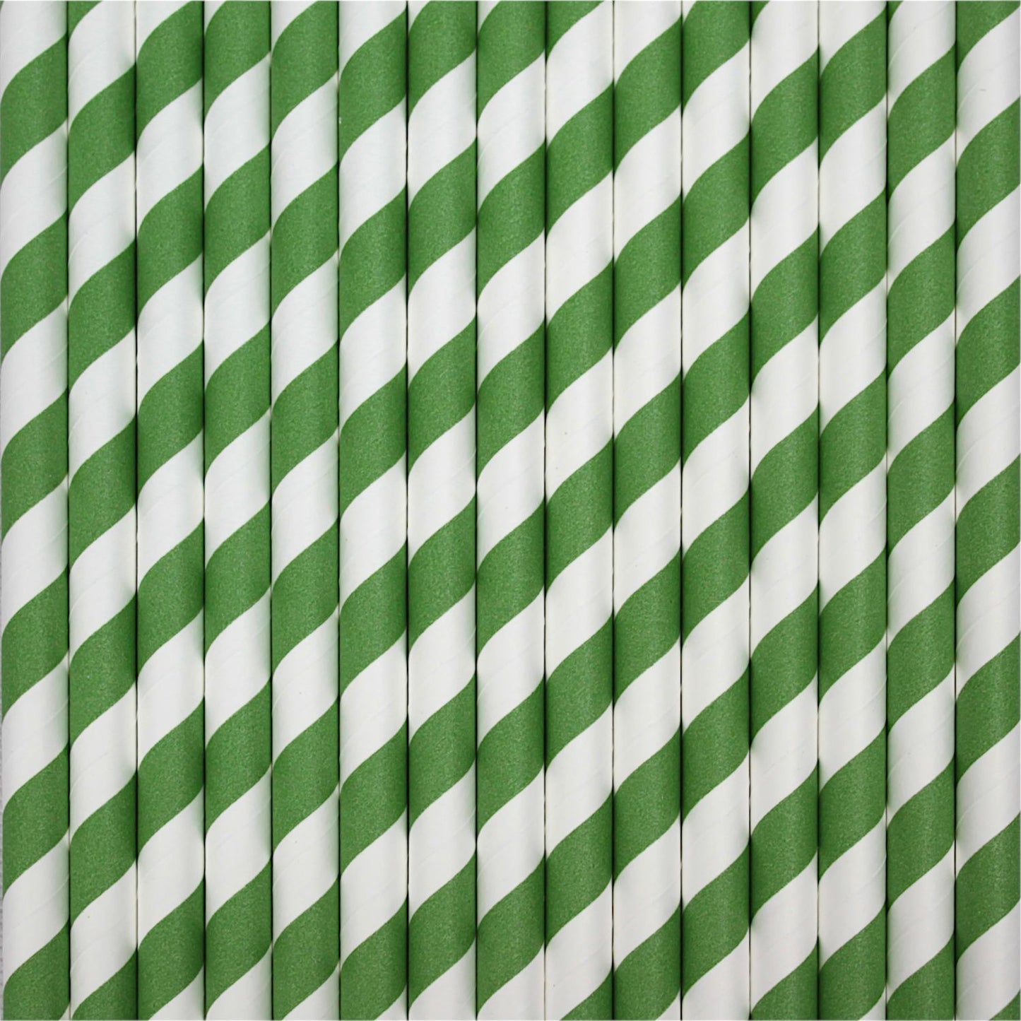 Green & White Striped Paper Straws (10mm x 200mm) - Quality Drinking Straws for Smoothies and Milkshakes - Intrinsic Paper Straws