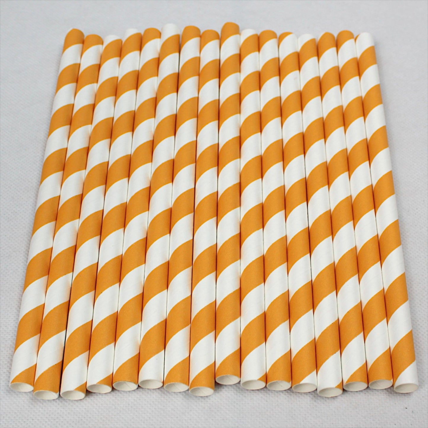 Yellow & White Striped Paper Straws (10mm x 200mm) - Quality Drinking Straws for Smoothies and Milkshakes - Intrinsic Paper Straws