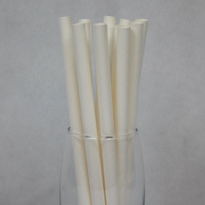 Individually Wrapped White Paper Straws (12mm x 230mm)